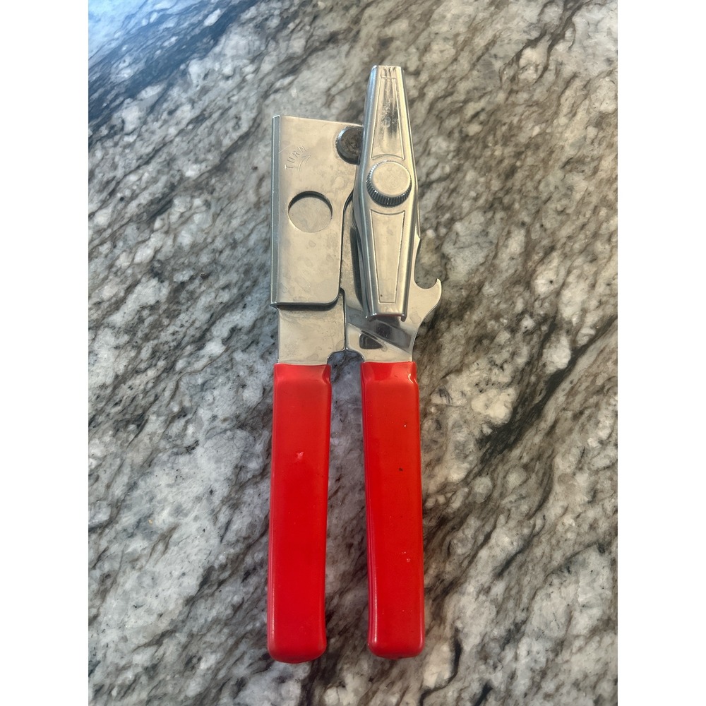 Vintage Swing-A-Way Can Opener Red Handle Made in USA Handheld Bottle Opener